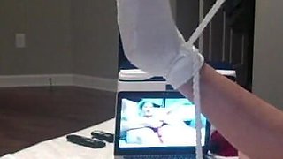 Hot Mature Granny Masturbates While Hubby Watches Strokes His Cock