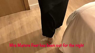 Stinky Shoe Foot Fetish with Mature British Granny in LBD & Heels - Big Natural Tits Amateur Homemade