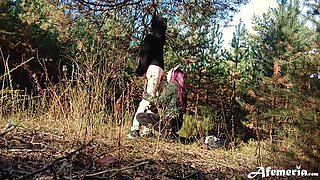 Foxy Passionate Blowjob And Doggystyle Fuck In The Forest