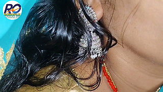 Desi Village New Marriage House Wife's Mouth Is Vigorously Sucking Cock and Her Breasts Are Being Massaged by Her Lips Part 1