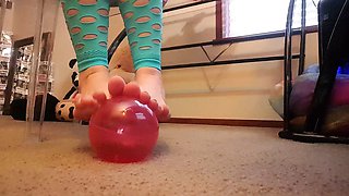 Teen slut foot fetish cock rub