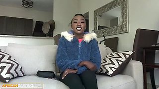 Skinny Black Teen Tricked Into Hardcore Sex At Fake Casting - Rough Doggystyle & Deep Throat