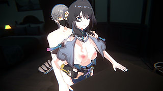Honkai Star Rail - Ruan Mei Rides Caelus Cock Hard Until Mutual Orgasm - 3D Hentai Animations