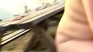 Real Italian Couple Outdoor Sex Game - Hairy Housewife Titty Fucking in Park