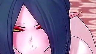 Demon Slayer Fucks and Submits a Big Boobed Lady with His Futa Friend!!