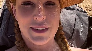 Small tit brunette amateur tugs on a big willie