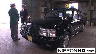 Sexy Japanese Driver Gives Her Boss A Blowjob - NipponHD