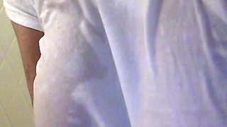 Busty brunette with big boobs rides cock