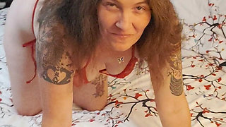 Satin Lady Posses in Her Sexy Stuff