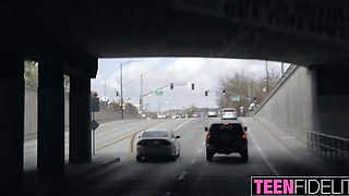 Blonde Britney Light is depraved enough for car fuck - TeenFidelity