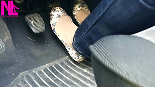 Pedal Pumping in Flowered Flats