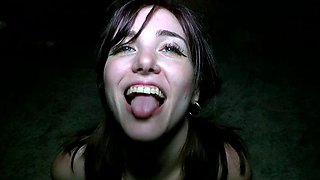 Super cute horny teen brunette fucked hardcore pov
