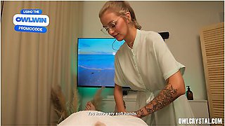 The Shy Masseuse Couldnt Resist Her Clients Big Cock