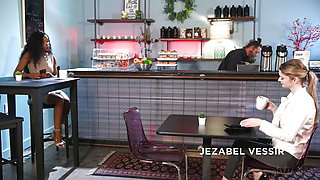 Girlsway - Bunny Colby and Jezabel Vessir Ignite Hot Interracial Scissoring After Coffee Shop Flirt