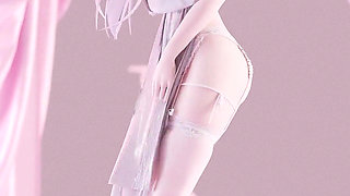 Weak Sound Erotic Suspender White Silk Underwear See-through Dress