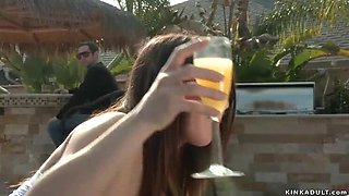 Brunette MILF Gagged and Tied - Rough Fucking by Debt Collector