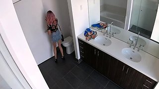 Pink vulva close up of sensual brunette getting kinky