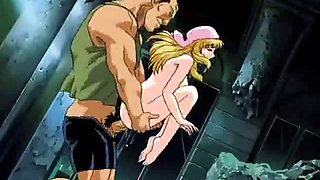 Incendiary blonde hentai babe getting fucked by a muscled