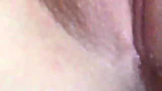 Blonde hottie in close up solo pussy play