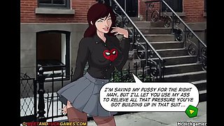 Spiderman Fucks MJ Hard - Big Cock Blowjob & Tight Pussy Pleasure