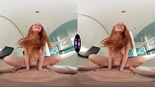 Chesty babe taunts and fucks fortunate boy by the pool - tmwvrnet
