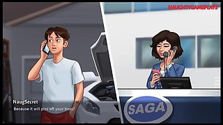 Lucky Guy Kisses Hot MILF Landlady & Gets Footjob From Girlfriend - Summertime Saga 3D Sex Animation