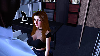 Hot secretary nailed by big black cock