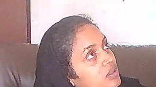 Hijab Lady Works at My Home Office Sucks Well