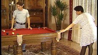 Pregnant brunette lady gets fucked by young fella