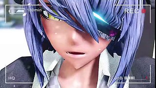 big tit 3d demon babe strokes her massive cyber cock