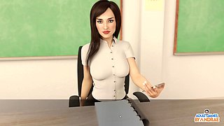 Library, toilet voyeur sexy, visual hentai