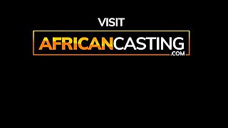 Skinny Ebony Model Tina Gets Facial from Big Cock in Hot Casting Scene