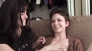 Barely Legal Lesbians Get Nasty with a Strap on