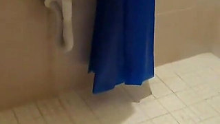Chained slave girlfriend pissed on, having piss and then her own from shot glass