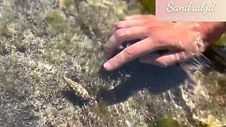 Spanish Teen Sandralydx Teases Her Wet Pussy on Beach Outdoor POV