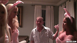 Real Slut Party - Nikki Delano & Stevie Shae to'rture Stupid Boys with Non Stop Sex While Wearing Bunnies at Easter