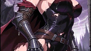 Heroic Dark Fantasy Warrior, Anime Ai Generated