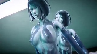 Cortana replicated she fucks her clone