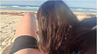 Preview - Milf Sucks Cock And Swallows Cum On The Beach Pov