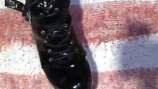 Hotel Lobby Conversation Got Me Laughing While We Play with My Fat Lips Small Tight Pussy in My Sexy Black Heel Boots - Jhodez1