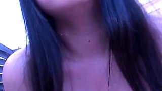 Cheating Asian Woman Sucks Dick on Balcony