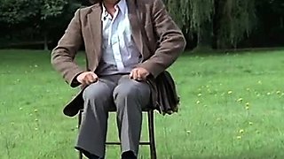 Brunette and blonde having group sex in the living room