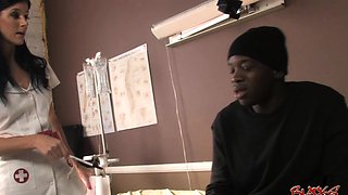 Cute brunette gives blowjob before hardcore fuckin