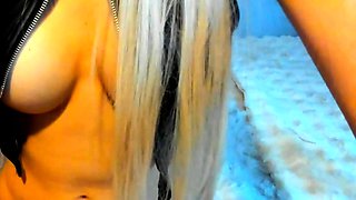 Big Boobed Blonde Masturbates With A Dildo In The Bathroom