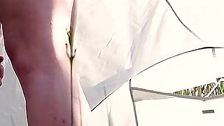 Nymphomaniac German Teen Let Stranger Fuck Her Without Condom at Beach