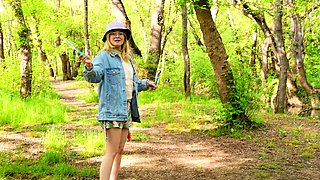 Blonde fetish slut in lingerie dances