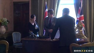 UK prime minster blackmailed into fucking big-tit slut Emma Butt