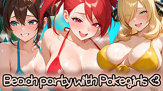 Enjoy the beach rewarding ceremony with Pokegirls (Sex JOI)