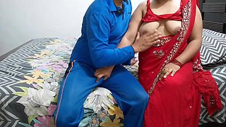 Neighbor Aunty Had Sex Wearing Red Saree