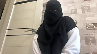 Syrian MILF in Panties Caresses Pussy